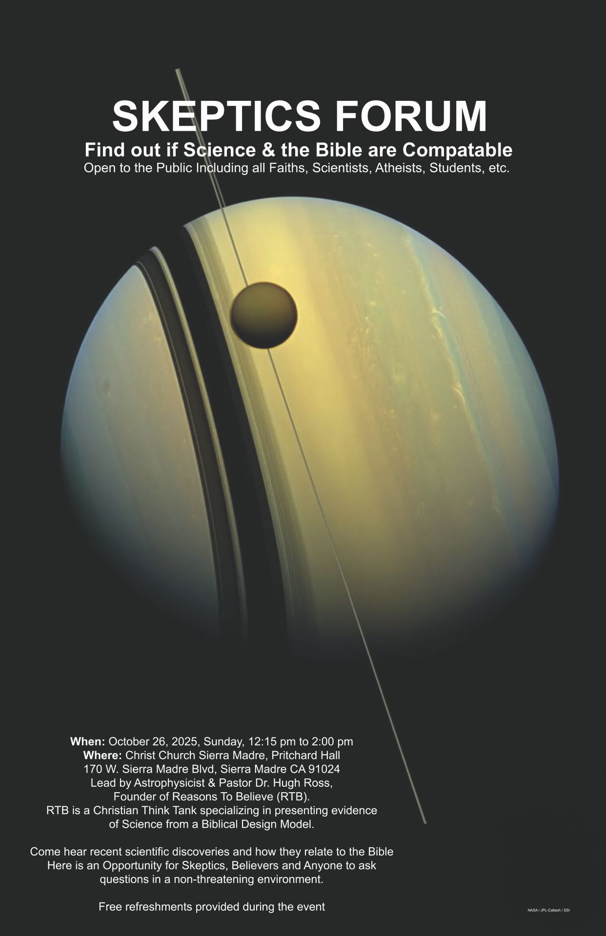 Skeptics Forum, October 26, 2025.  12:15pm - 2:00 pm